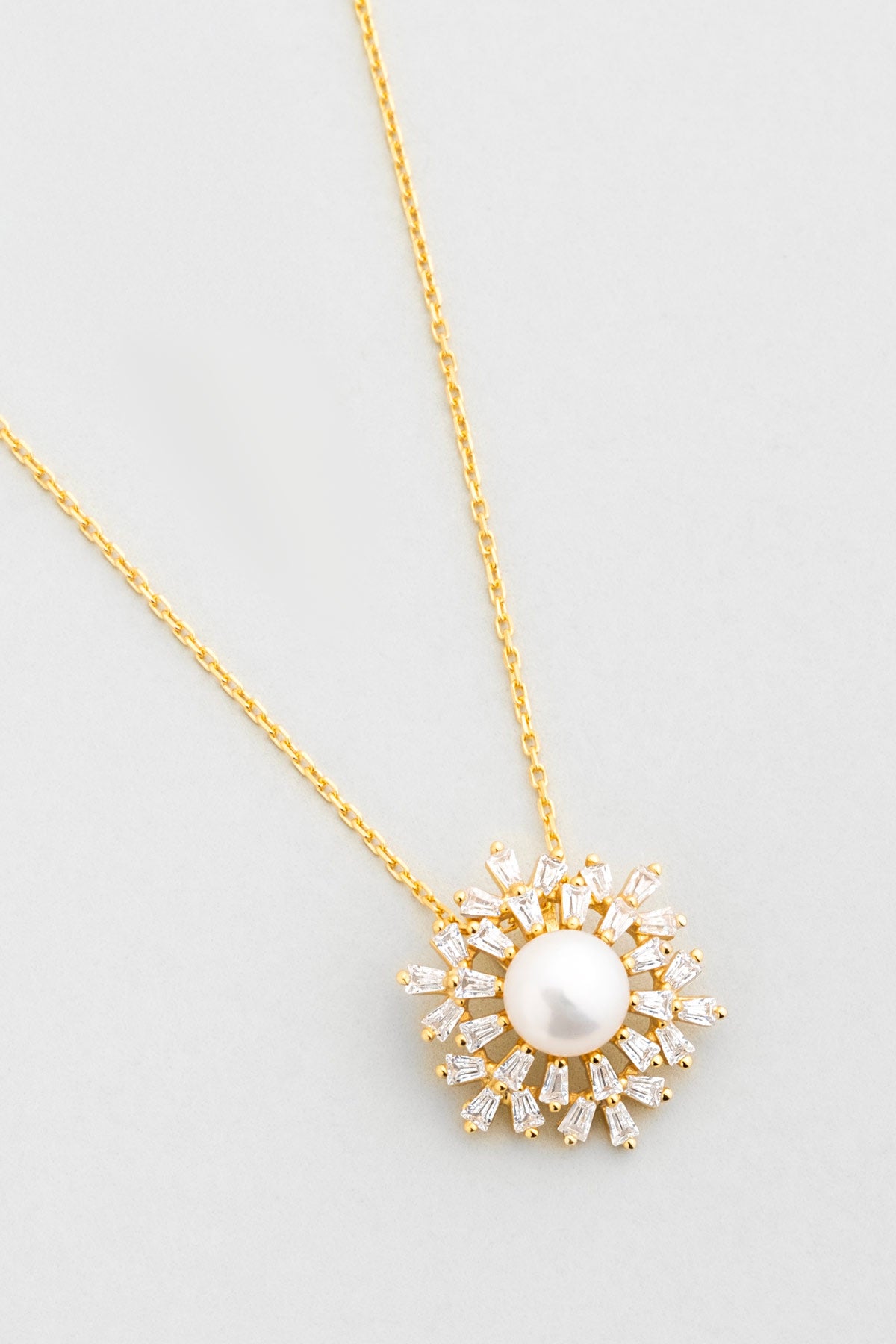 Inci Güneşi 18 Ayar Sarı Altın Kaplama 42 Cm Gümüş Kolye 5207706244