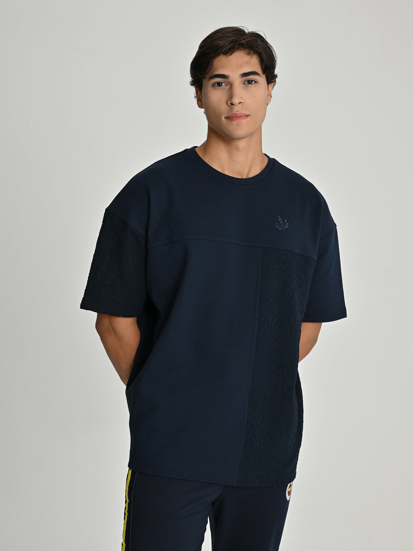 Fenerbahçe Lacivert Trend Palamut Pattern Erkek Tshirt