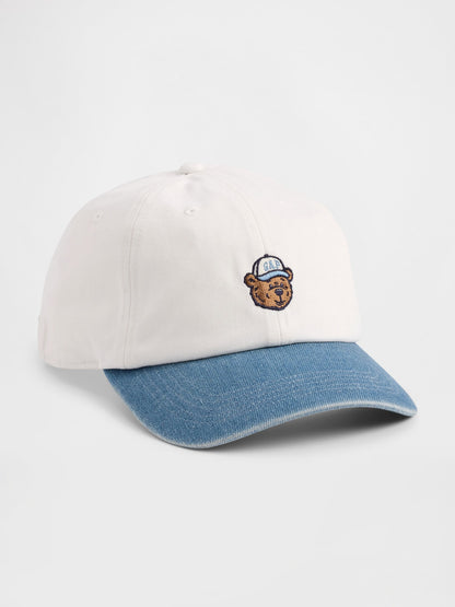Beyaz Brannan Bear Logo Beyzbol Şapkası