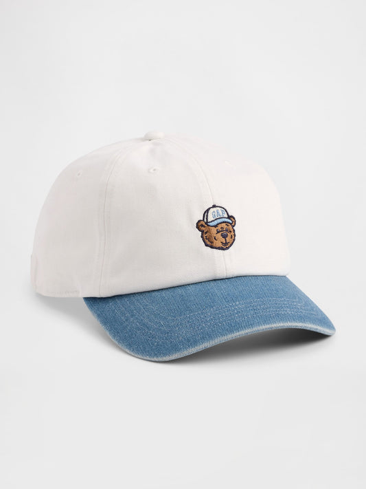 Beyaz Brannan Bear Logo Beyzbol Şapkası