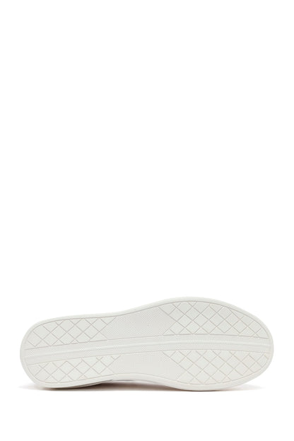 Erkek Beyaz Bağcıklı Deri Sneaker