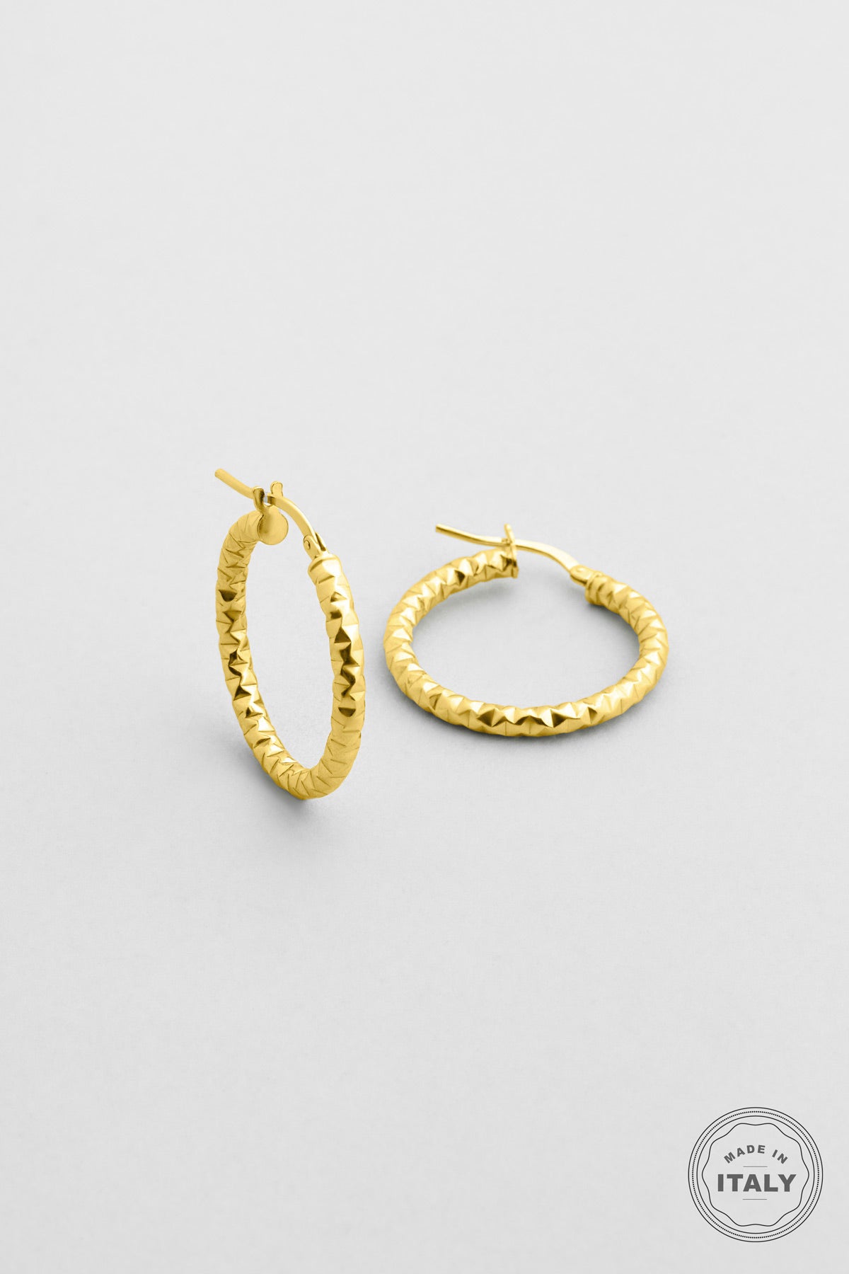 Dolunay 18 Ayar Sarı Altın Kaplama Gümüş Halka Küpe 5210974499