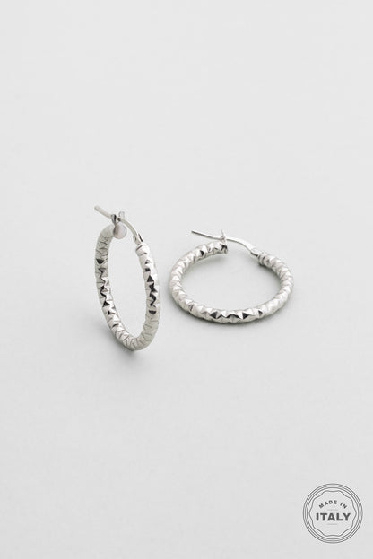 Dolunay 18 Ayar Beyaz Altın Kaplama Gümüş Halka Küpe 5210979999