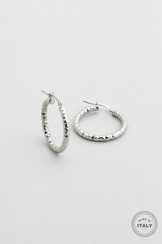 Dolunay 18 Ayar Beyaz Altın Kaplama Gümüş Halka Küpe 5210979999