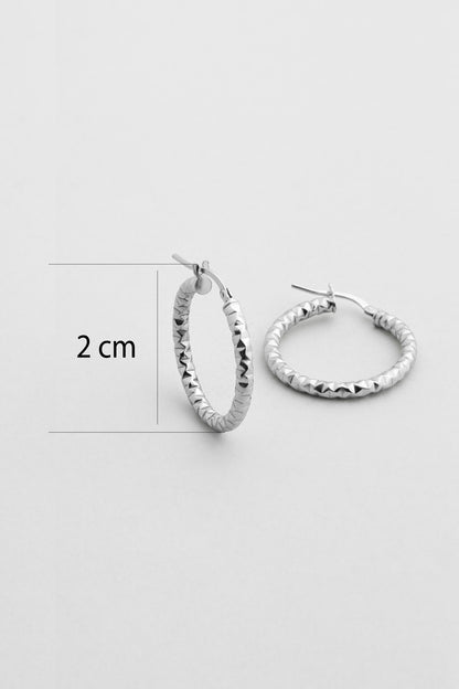 Dolunay 18 Ayar Beyaz Altın Kaplama Gümüş Halka Küpe 5210979999