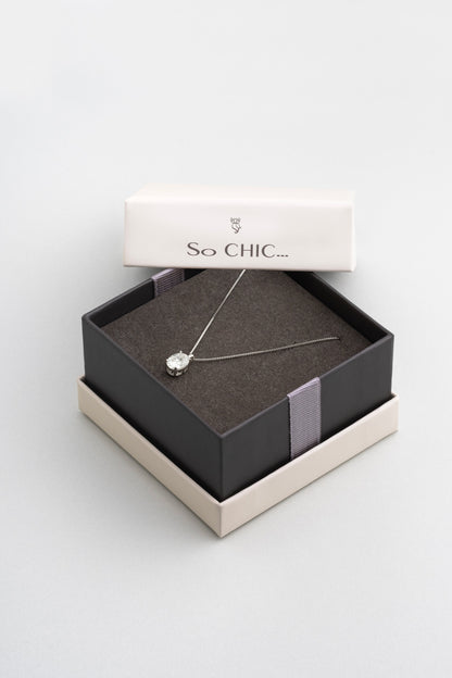 Mozanit Büyüsü 18 Ayar Beyaz Altın Kaplama 44 Cm Gümüş Kolye 5211130199