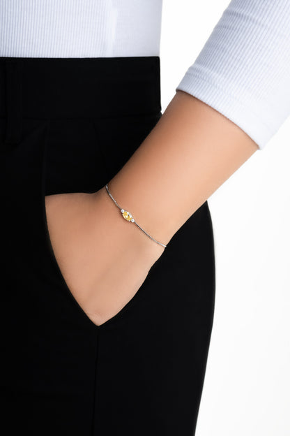 Moonlight 18 Ayar Beyaz Altın Kaplama 19 Cm Gümüş Su Yolu Bileklik 5212105499