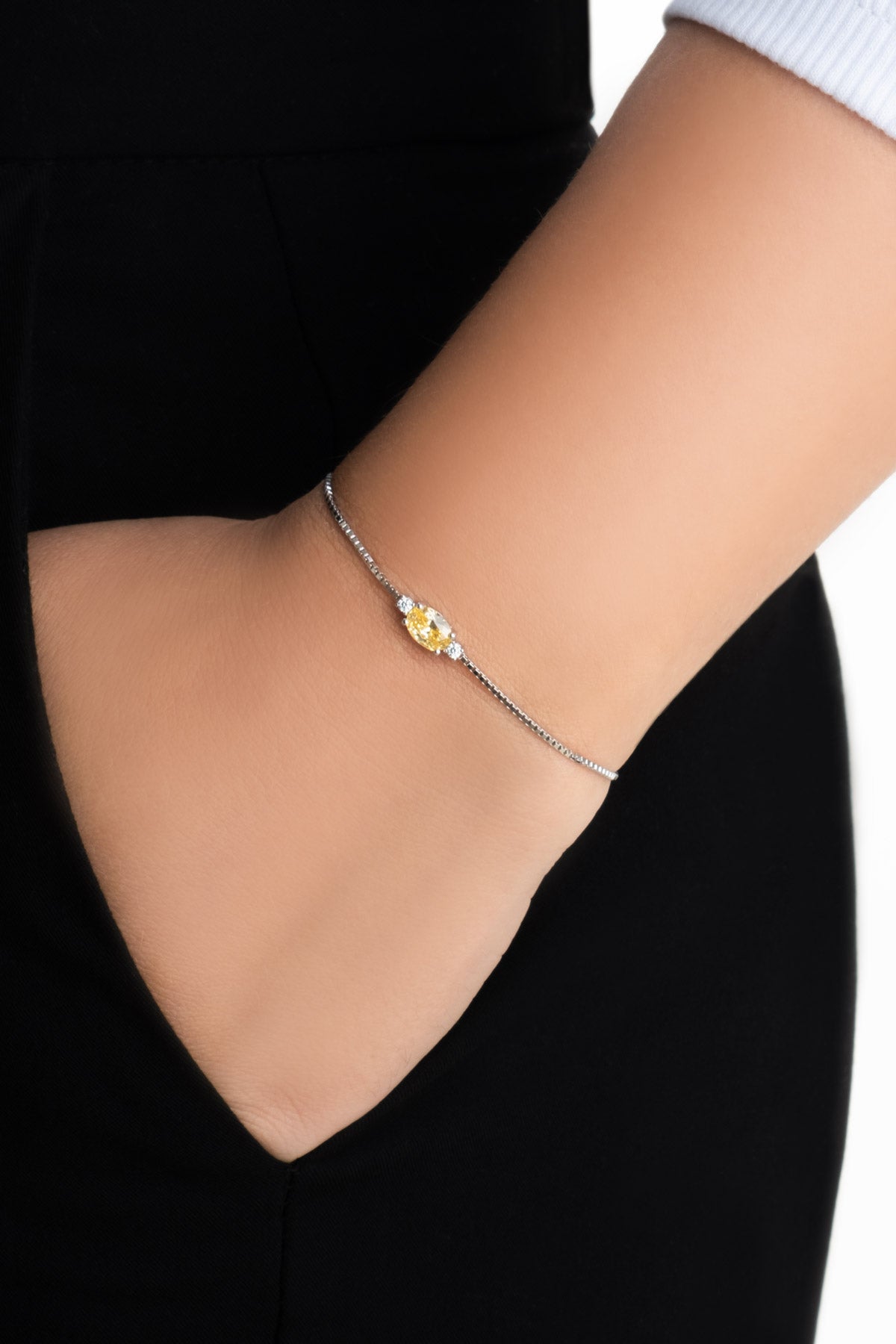 Moonlight 18 Ayar Beyaz Altın Kaplama 19 Cm Gümüş Su Yolu Bileklik 5212105499