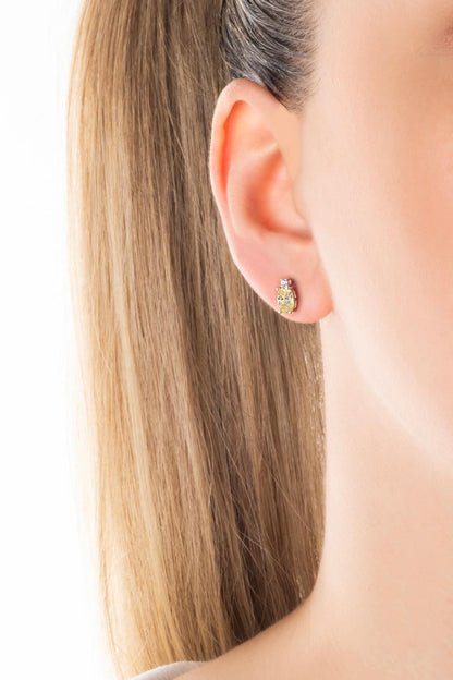 Moonlight 18 Ayar Beyaz Altın Kaplama Gümüş Küpe 5212125499