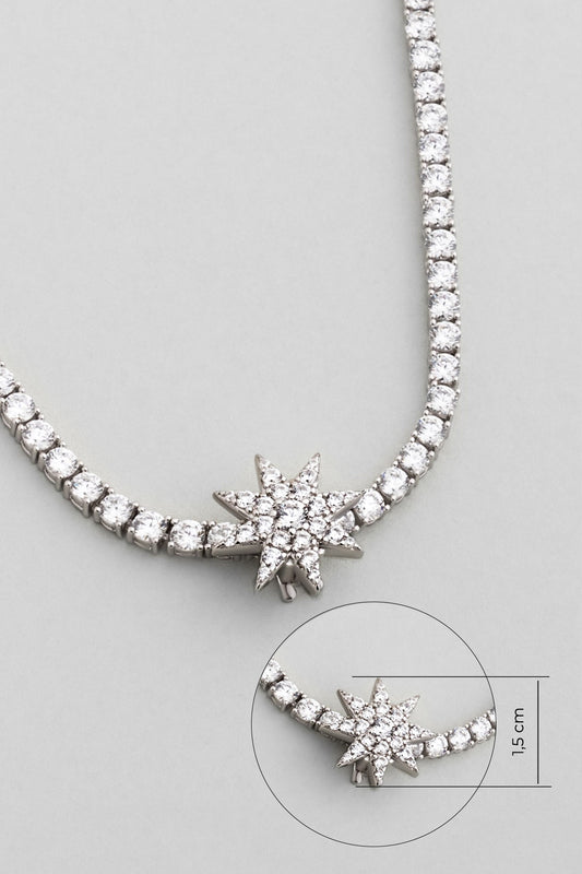 Zühre Yıldızı 18 Ayar Beyaz Altın Kaplama Gümüş Charm 5212590199