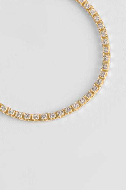 Italyan Brillante 18 Ayar Sarı Altın Kaplama 19 Cm Gümüş Bileklik 5212714499