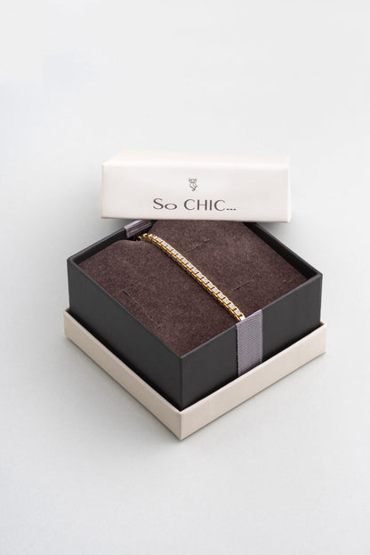 Italyan Brillante 18 Ayar Sarı Altın Kaplama 19 Cm Gümüş Bileklik 5212714499