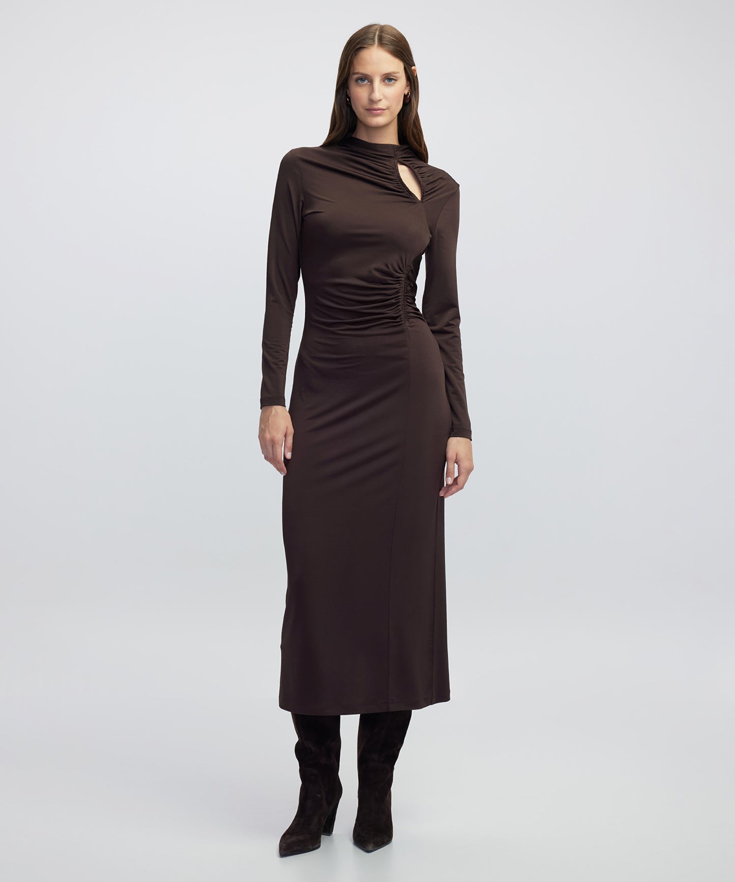 Drapeli Cutout Elbise