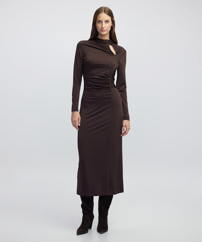 Drapeli Cutout Elbise