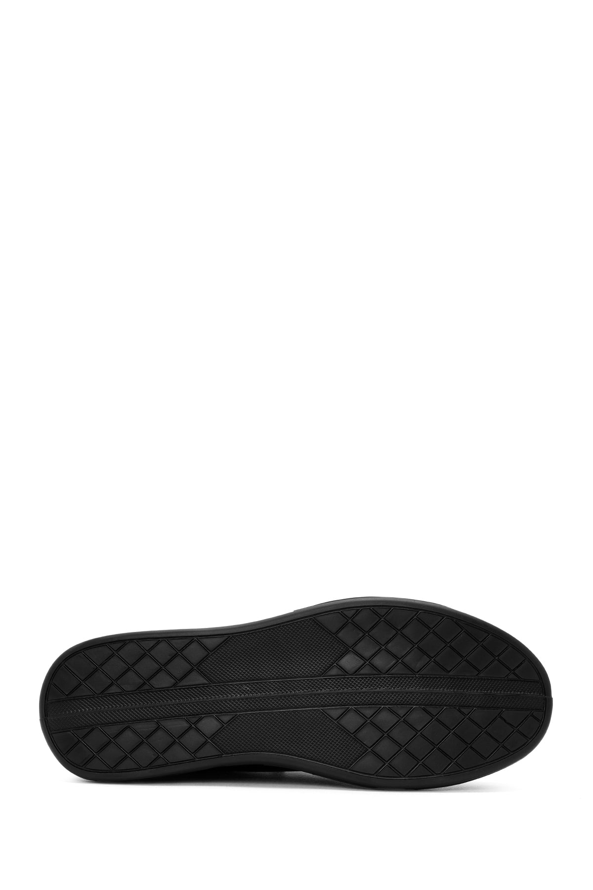 Erkek Siyah Bağcıklı Deri Sneaker