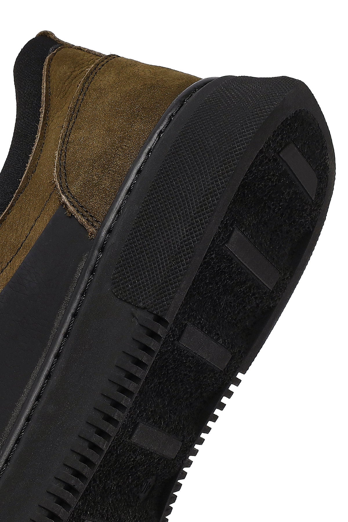 Erkek Haki Bağcıklı Nubuk Deri Sneaker