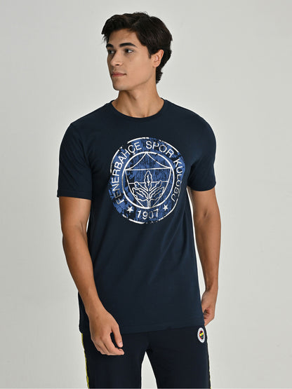 Fenerbahçe Lacivert Trend Varak Detaylı Erkek Tshirt