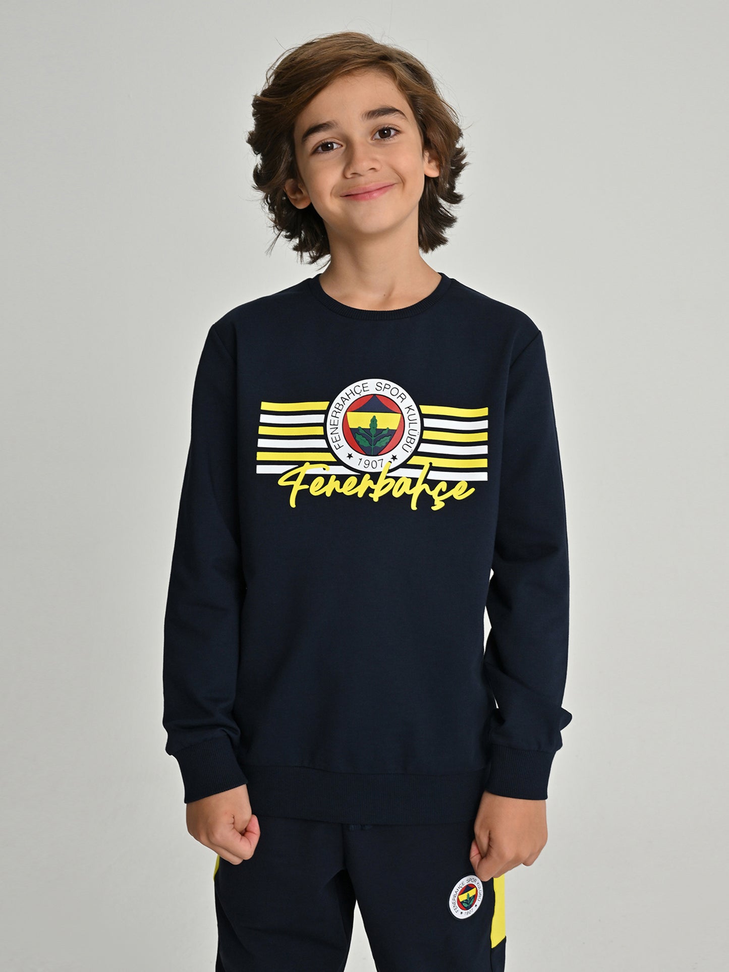 Fenerbahçe Lacivert Tribün Şeritli Fb Çocuk Sweatshirt
