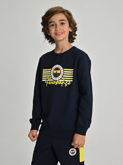Fenerbahçe Lacivert Tribün Şeritli Fb Çocuk Sweatshirt