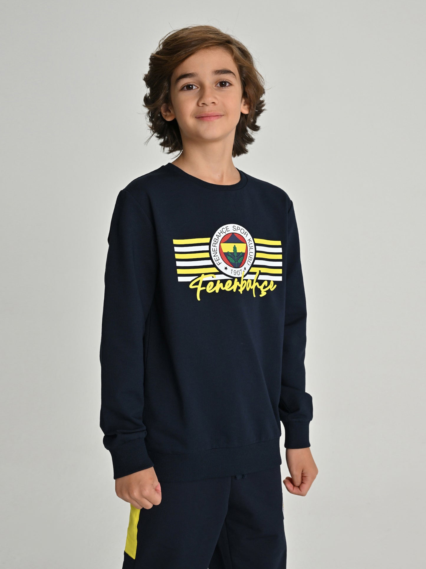 Fenerbahçe Lacivert Tribün Şeritli Fb Çocuk Sweatshirt