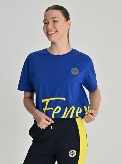 Fenerbahçe Saks Mavi Tribün Fb Kadın Tshirt