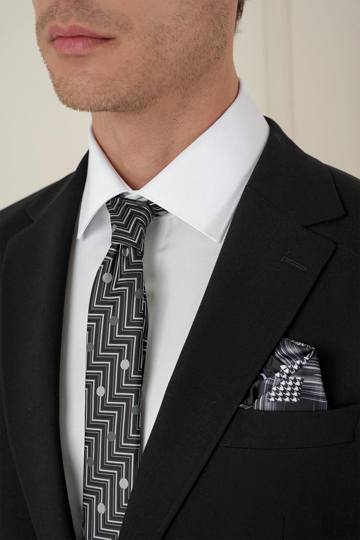 Tk 2021 Slim Fit Klasik Mono Yaka Klasik Siyah Takım Elbise