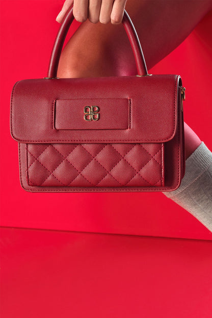 Kadın Bordo Uzun Askılı Kapitone Mini Çapraz Çanta
