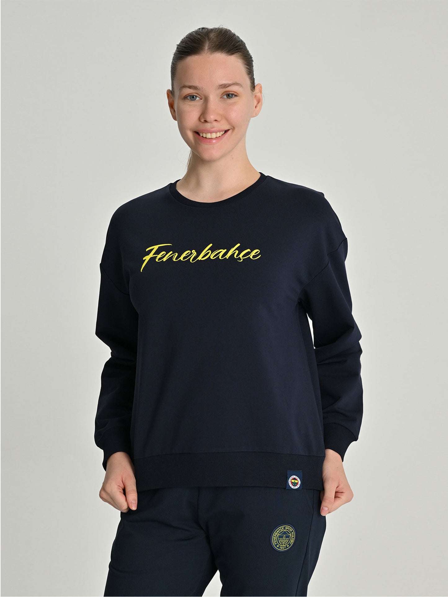 Fenerbahçe Lacivert Tribün Özel Baskı Kadın Sweatshirt