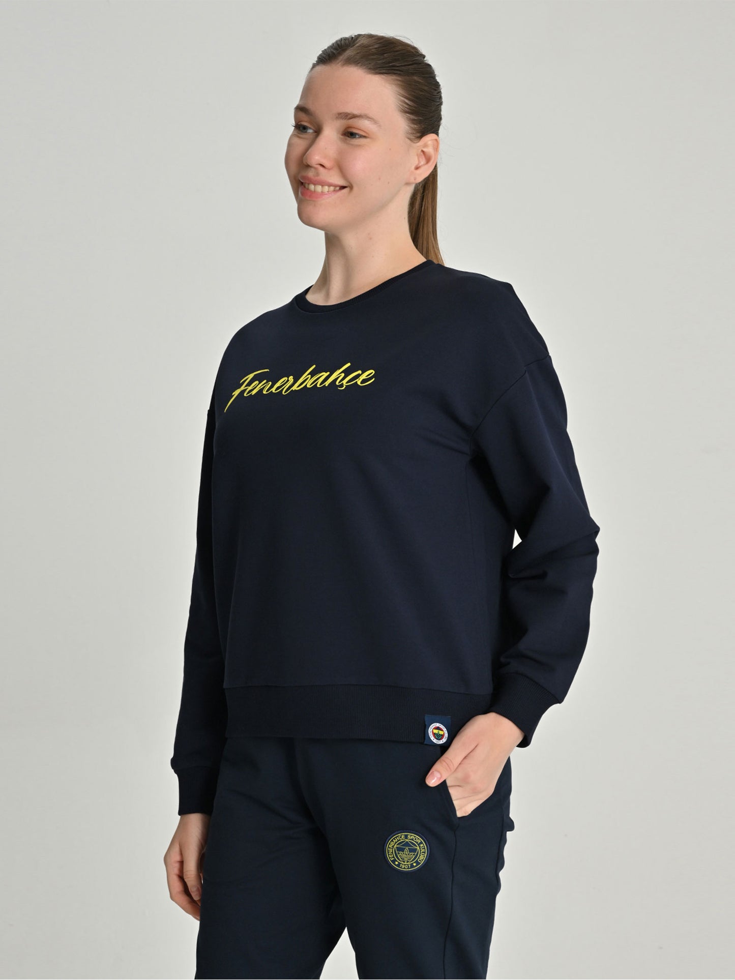 Fenerbahçe Lacivert Tribün Özel Baskı Kadın Sweatshirt