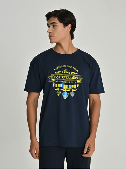 Fenerbahçe Lacivert Tribün Vintage Erkek Tshirt