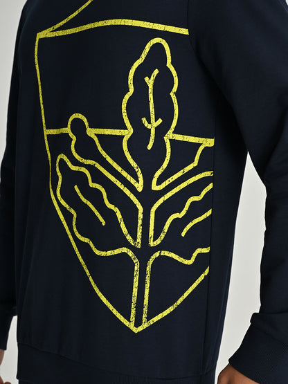 Fenerbahçe Lacivert Tribün All Over Baskı Erkek Sweatshirt