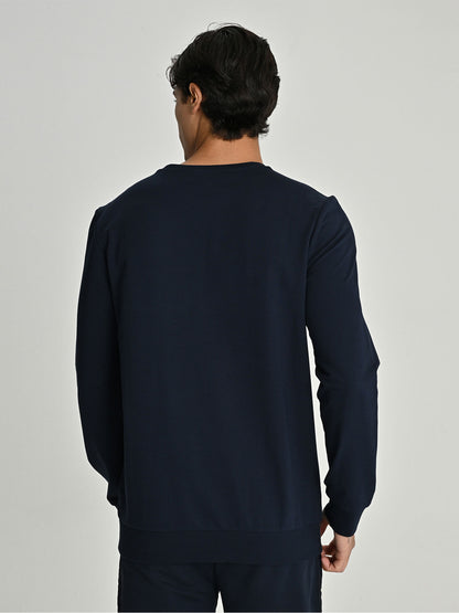 Fenerbahçe Lacivert Tribün All Over Baskı Erkek Sweatshirt
