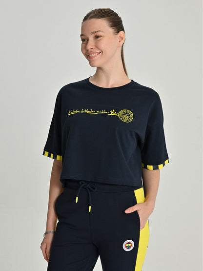 Fenerbahçe Lacivert Tribün Kalpleri Fetheden Renkler Kadın Oversize Tshirt