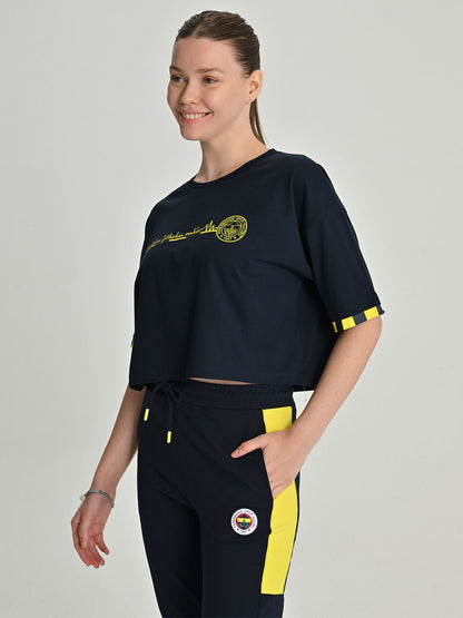 Fenerbahçe Lacivert Tribün Kalpleri Fetheden Renkler Kadın Oversize Tshirt