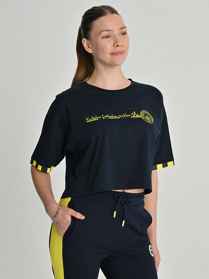 Fenerbahçe Lacivert Tribün Kalpleri Fetheden Renkler Kadın Oversize Tshirt