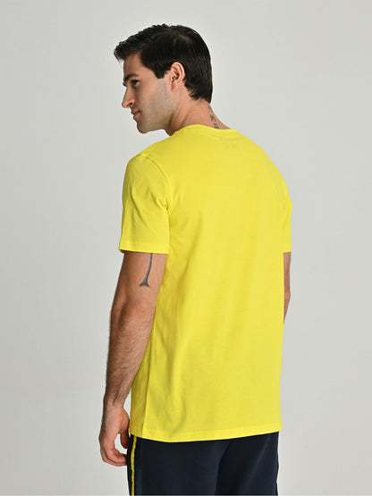 Fenerbahçe Sarı Tribün Fırça Detaylı Erkek Tshirt