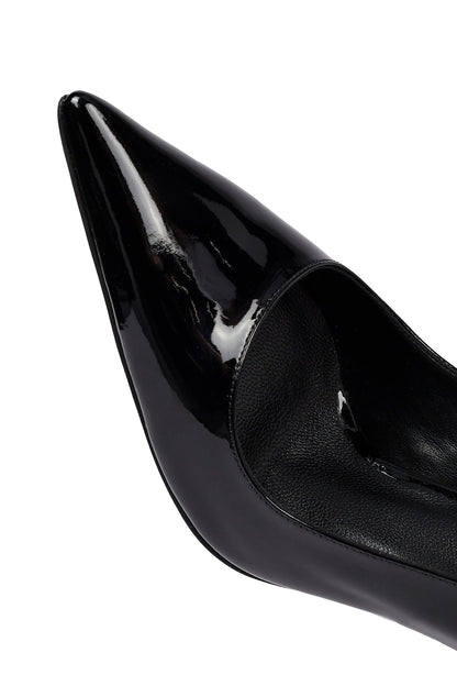 Kadın Siyah Bilekten Tokalı Ince Topuklu Rugan Deri Stiletto