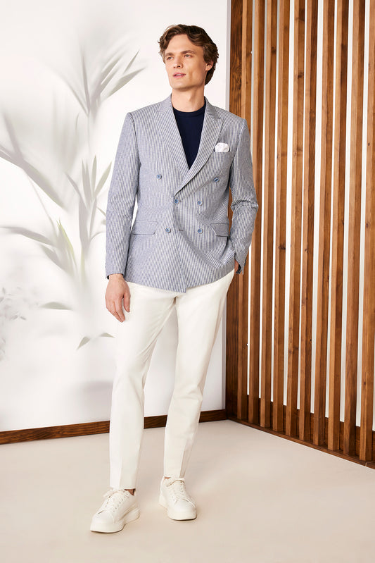 Golden Ekstra Slim Mavi Ceket