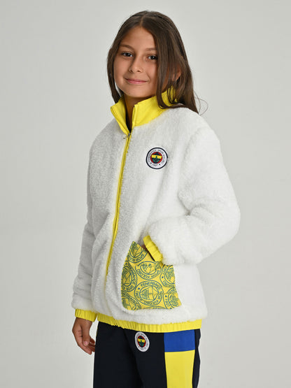 Fenerbahçe Tribün Cep Detaylı Peluş Çocuk Sweatshirt