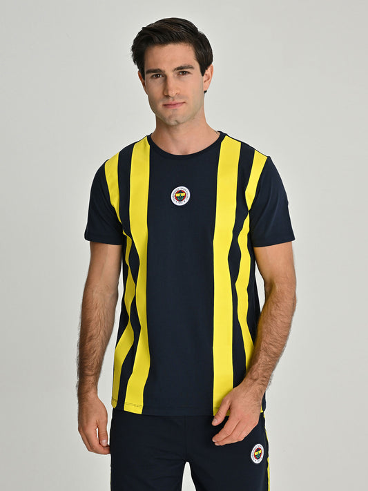 Fenerbahçe Tribün Çubuk Detaylı Erkek Tshirt