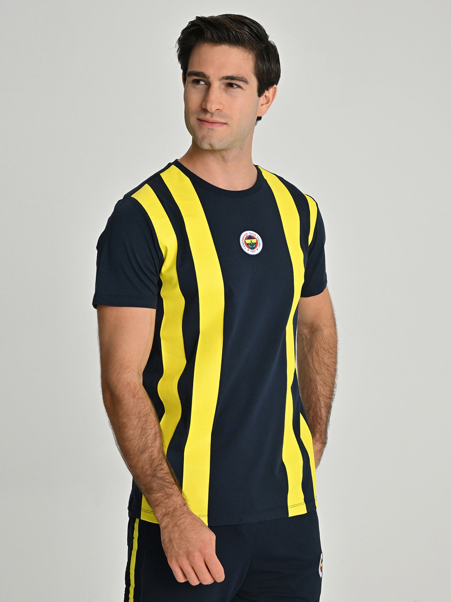 Fenerbahçe Tribün Çubuk Detaylı Erkek Tshirt