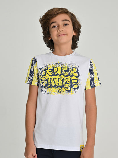 Fenerbahçe Tribün Tramlı Beyaz Çocuk Tshirt
