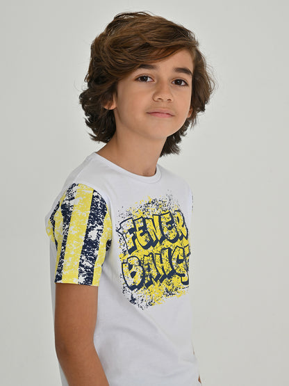 Fenerbahçe Tribün Tramlı Beyaz Çocuk Tshirt