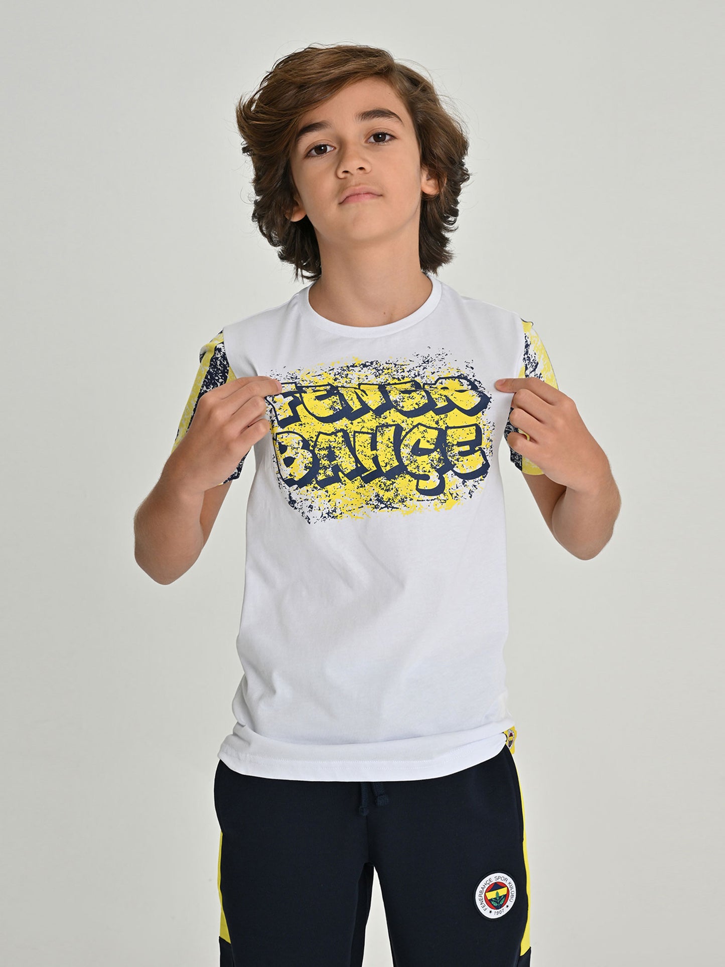 Fenerbahçe Tribün Tramlı Beyaz Çocuk Tshirt