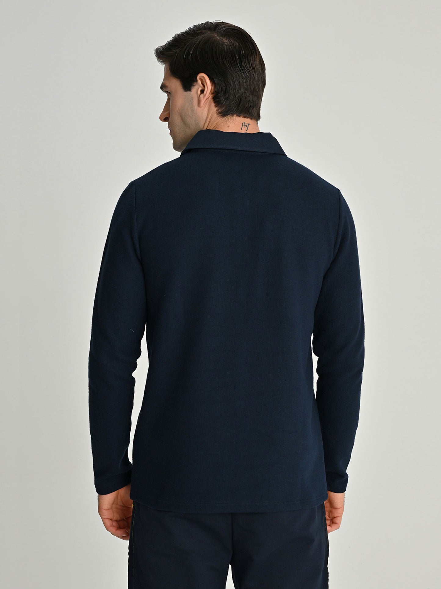 Fenerbahçe Trend Kauçuk Logolu Erkek Polo Sweatshirt