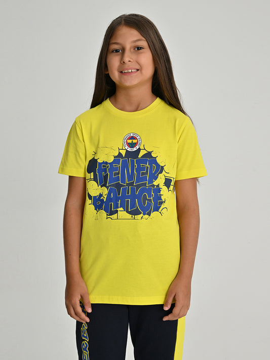Fenerbahçe Tribün Street Sarı Çocuk Tshirt