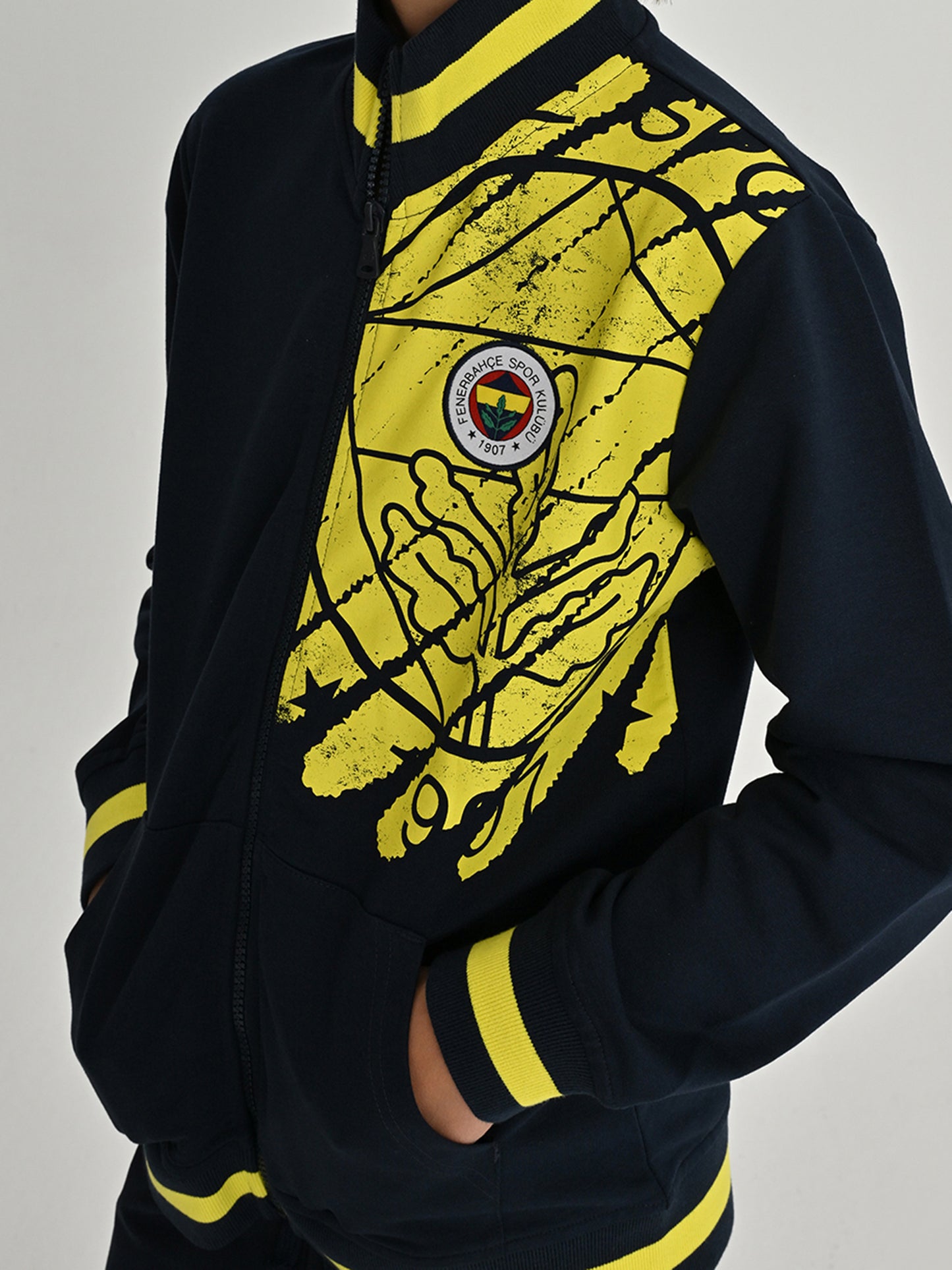 Fenerbahçe Lacivert Tribün Fırça Logolu Çocuk Sweatshirt