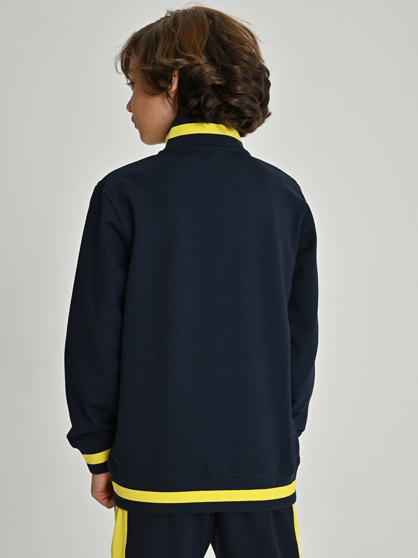 Fenerbahçe Lacivert Tribün Fırça Logolu Çocuk Sweatshirt