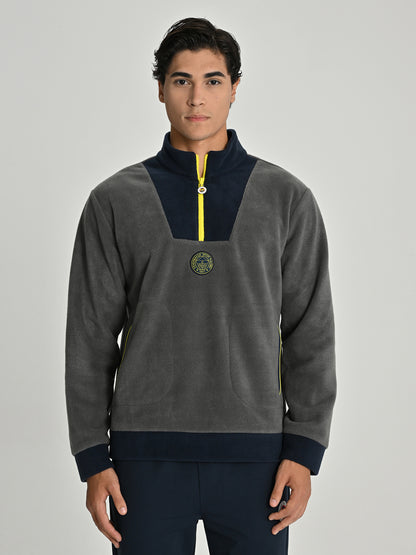 Fenerbahçe Gri Tribün Yaka Detaylı Erkek Sweatshirt