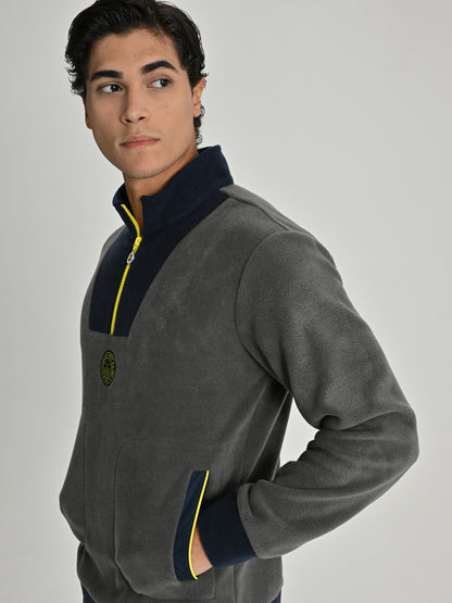Fenerbahçe Gri Tribün Yaka Detaylı Erkek Sweatshirt